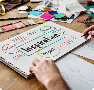 UI UX designer planning a brand experience for digital products